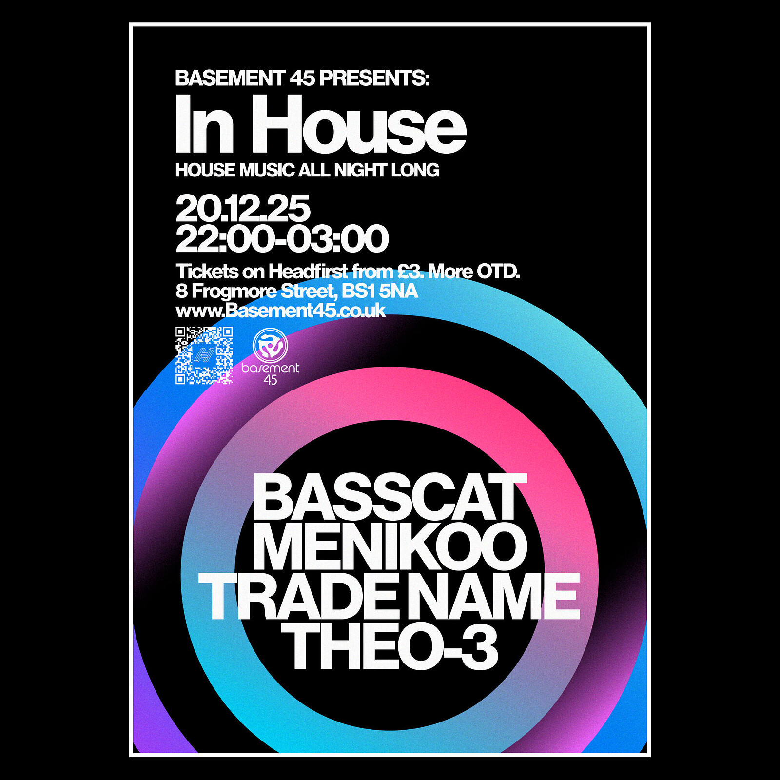 In House w/ Basscat, Menikoo, Trade Name & THEO-3 at Basement 45