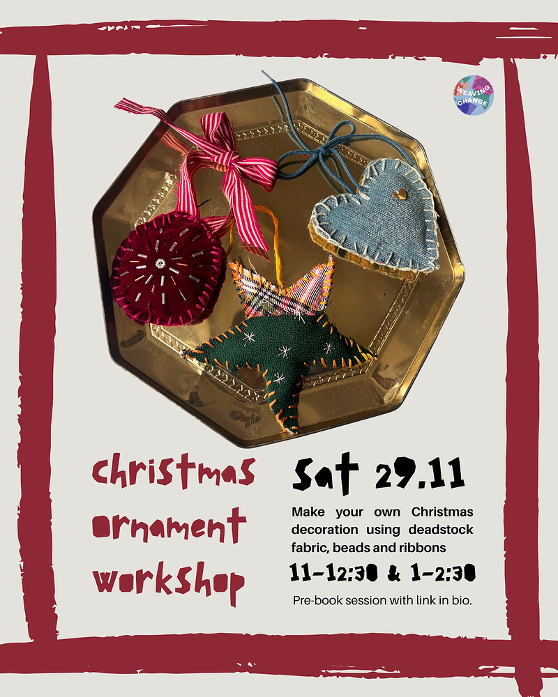 Textile Christmas Ornaments Workshop at St Annes House