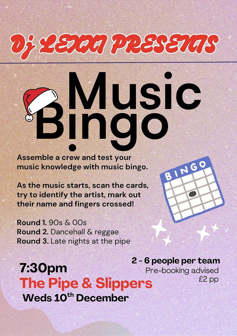 Lexxi's Festive Bingo at The Pipe & Slippers