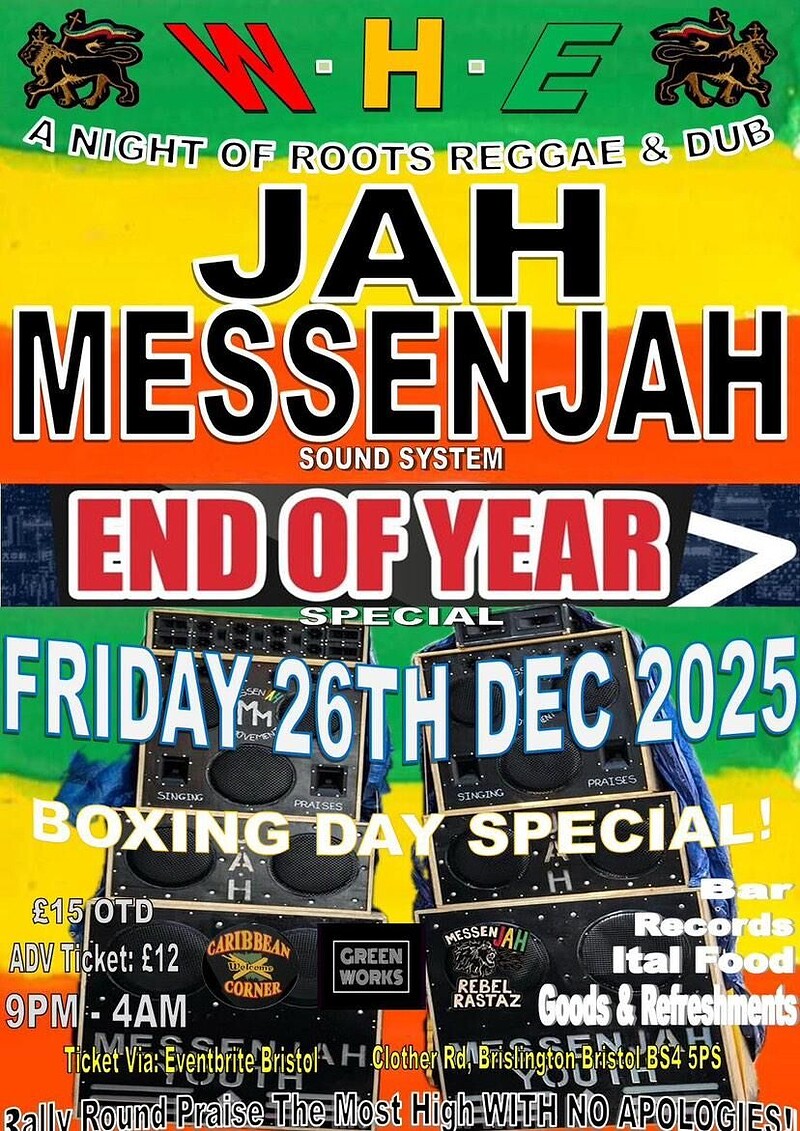 Jah Messenjah SoundSystem Boxing Day Session at Green Works