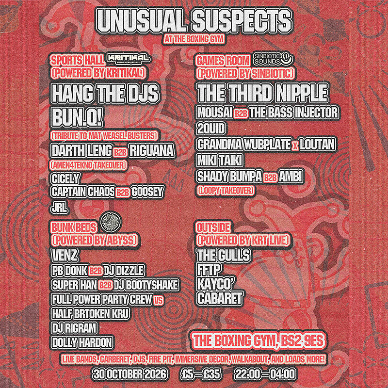 The UnUsual Suspects - Halloween Weekender pt. 1 at The Boxing Gym