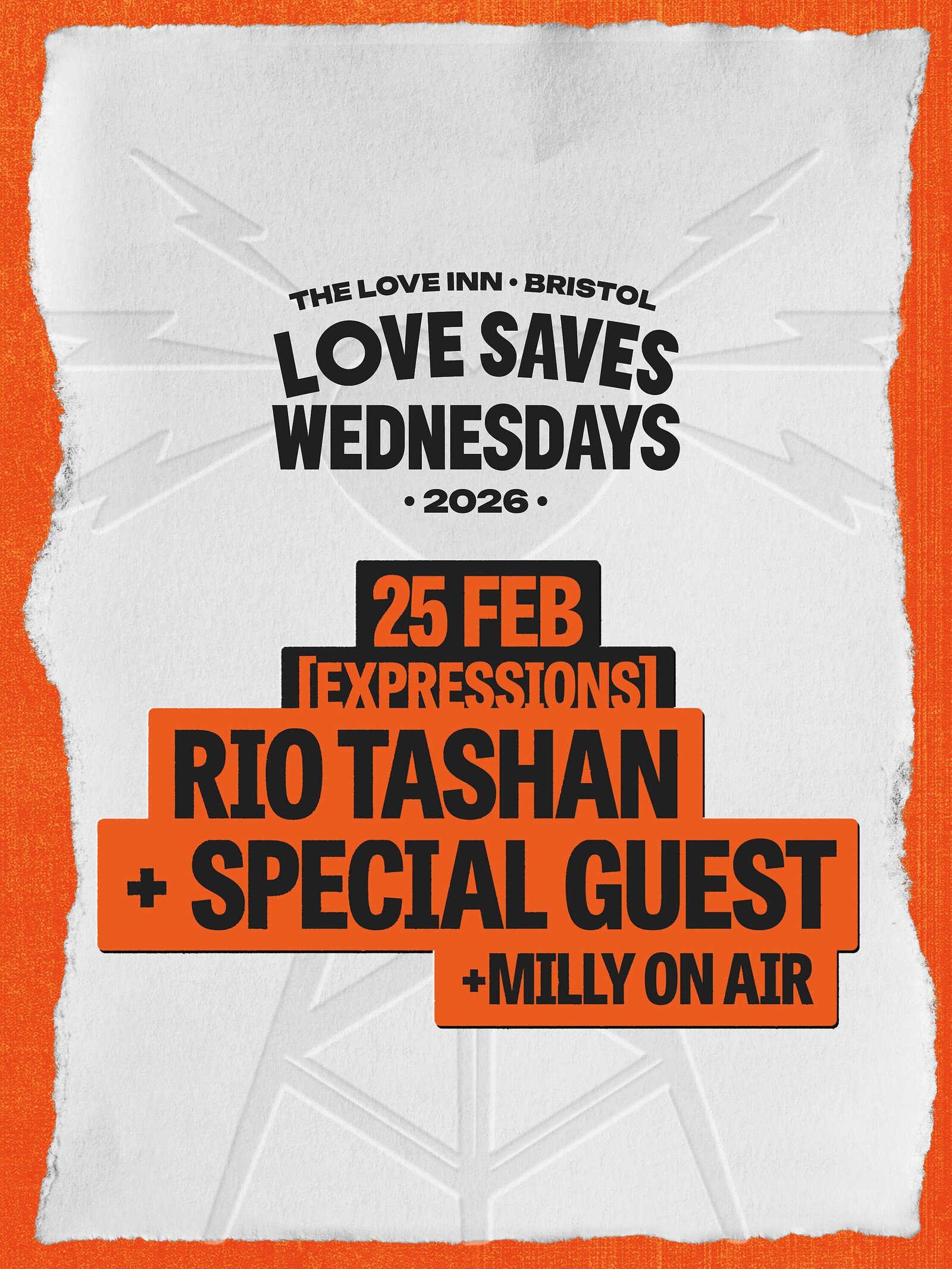 Love Saves Weds  w/ Rio Tashan + Special Guest + Milly On Air at The Love Inn