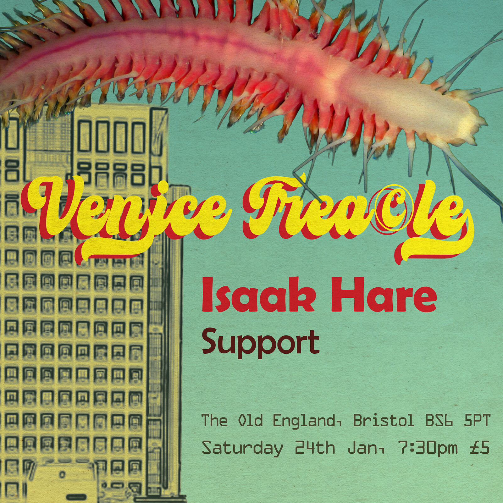 VENICE TREACLE W/ SUPPORT FROM IZAAK HARE & MORE at The Old England Pub