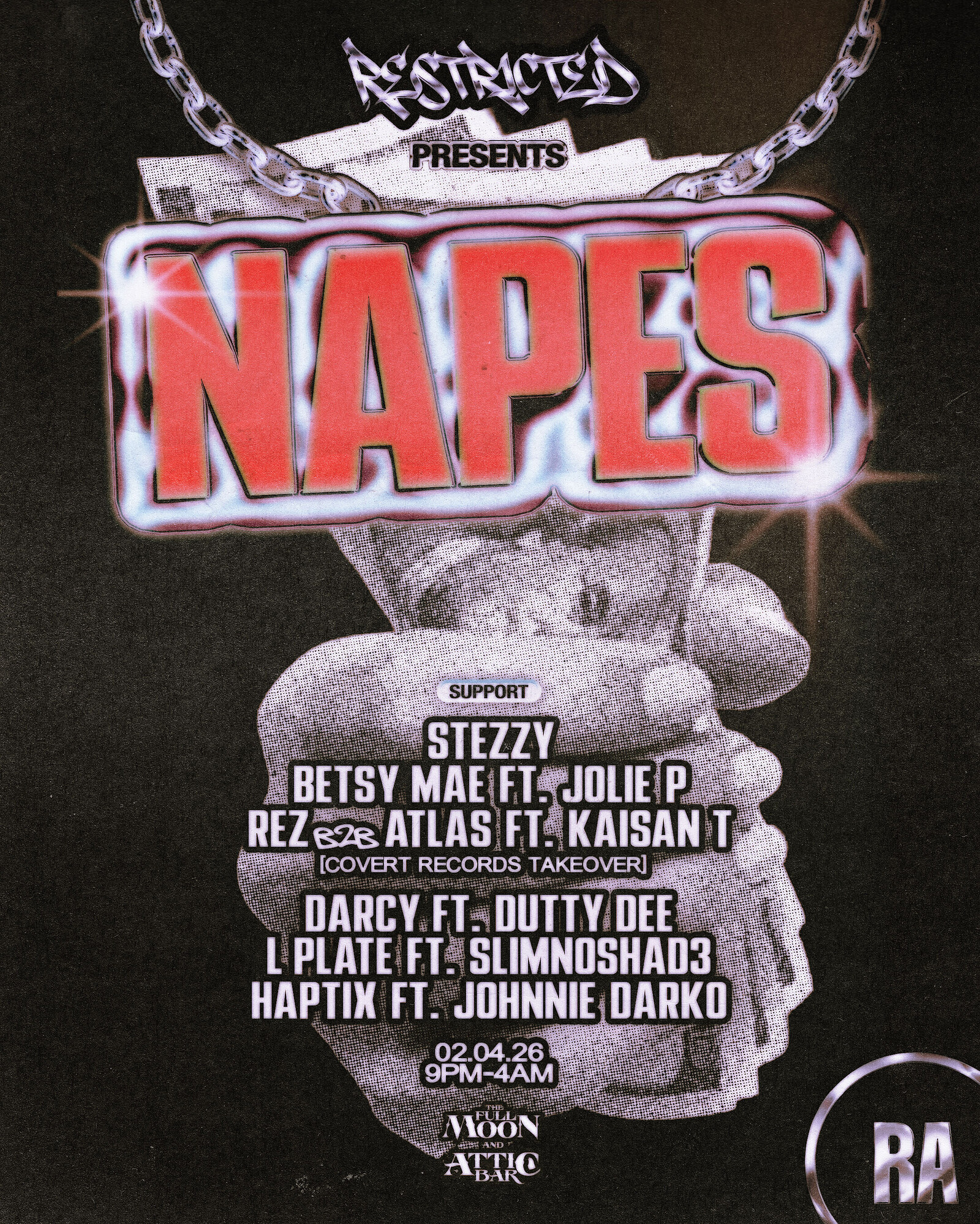 RESTRICTED AUDIO PRESENTS: NAPES + SUPPORT at The Full Moon & Attic Bar