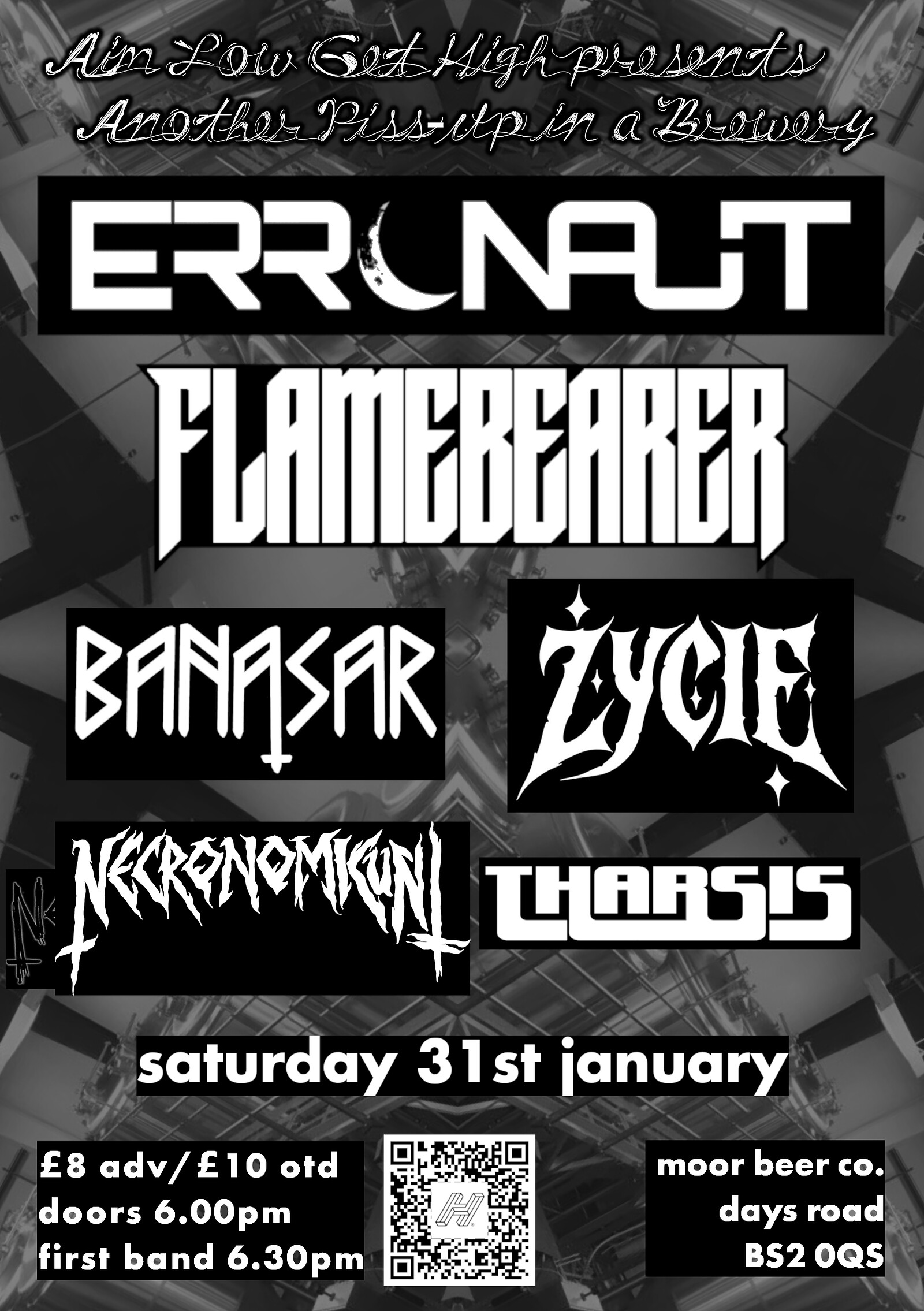 ERRONAUT / FLAMEBEARER / BANASAR / ZYCIE / NECRONOMICUNT / THARSIS at Moor Beer Co