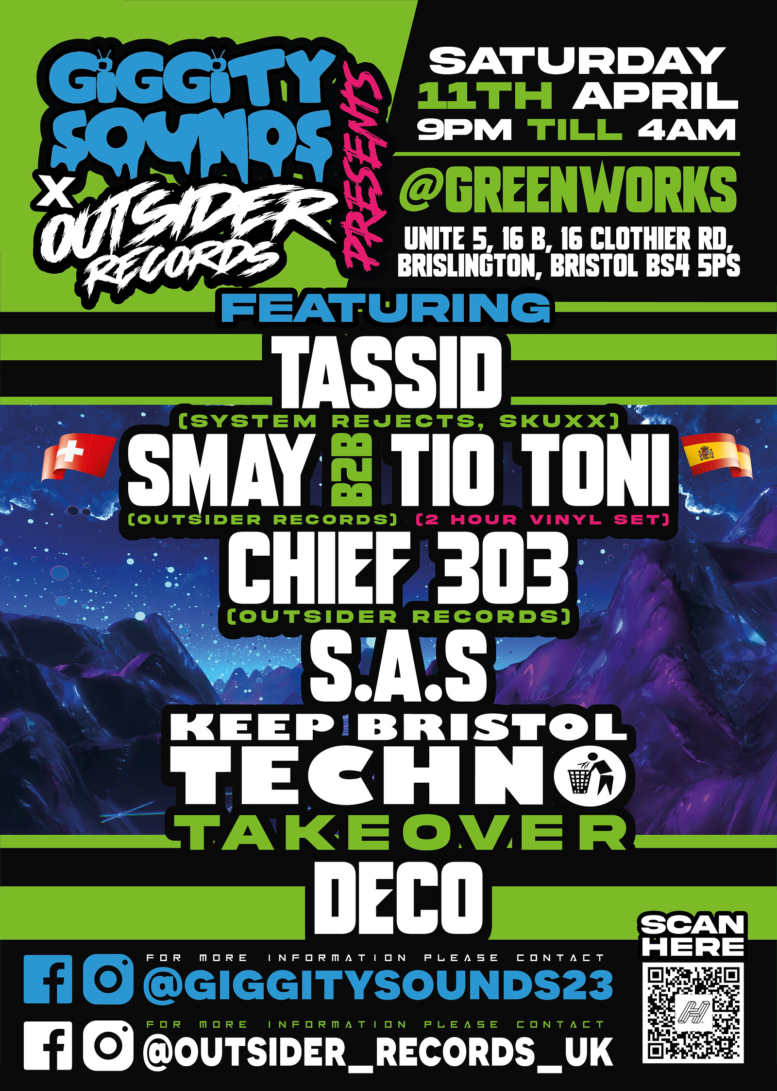 Giggity Sounds x Outsider Records: A night of serious Techno at Green Works