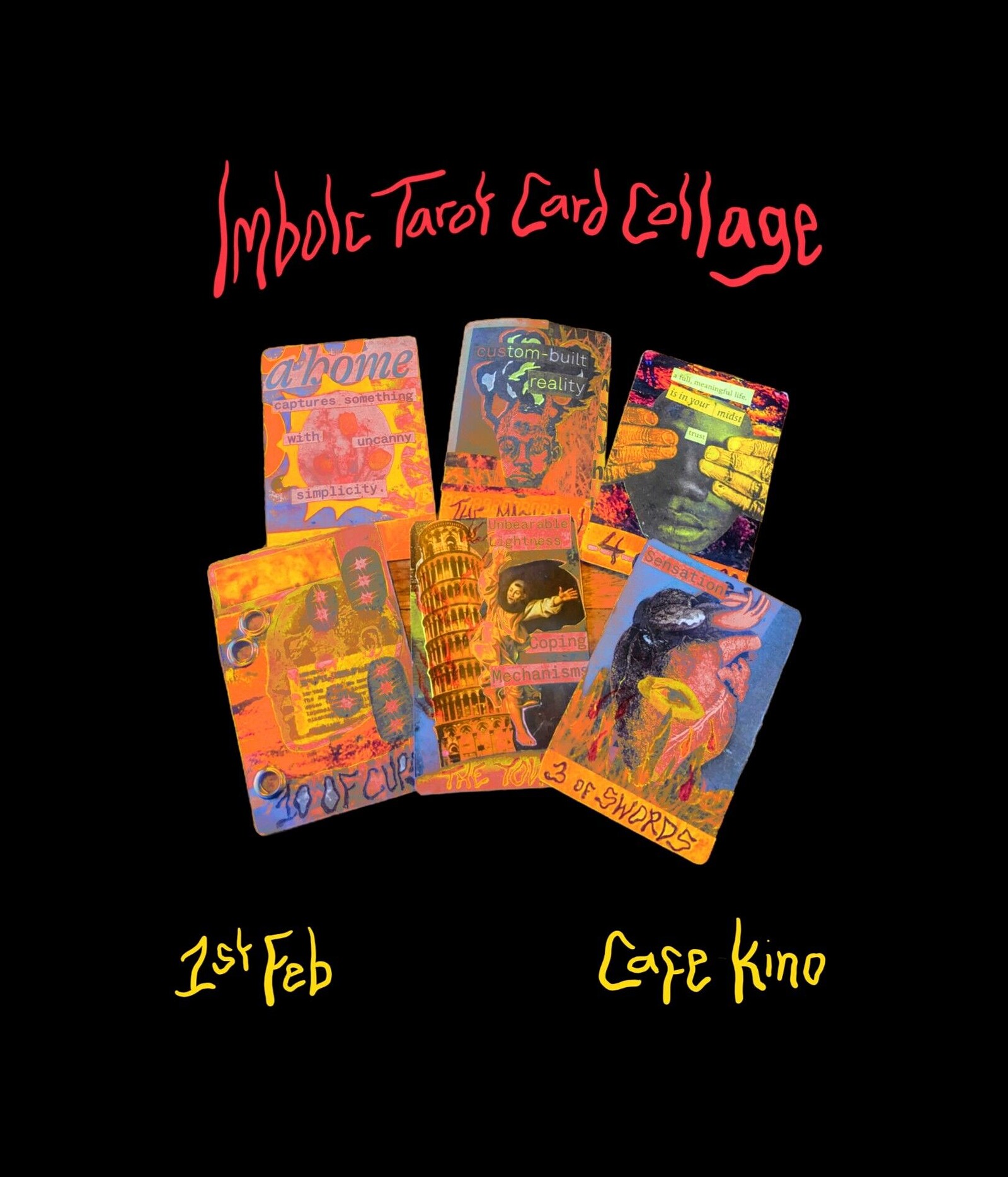 Imbolc Tarot inspired Collage Cards at Cafe Kino