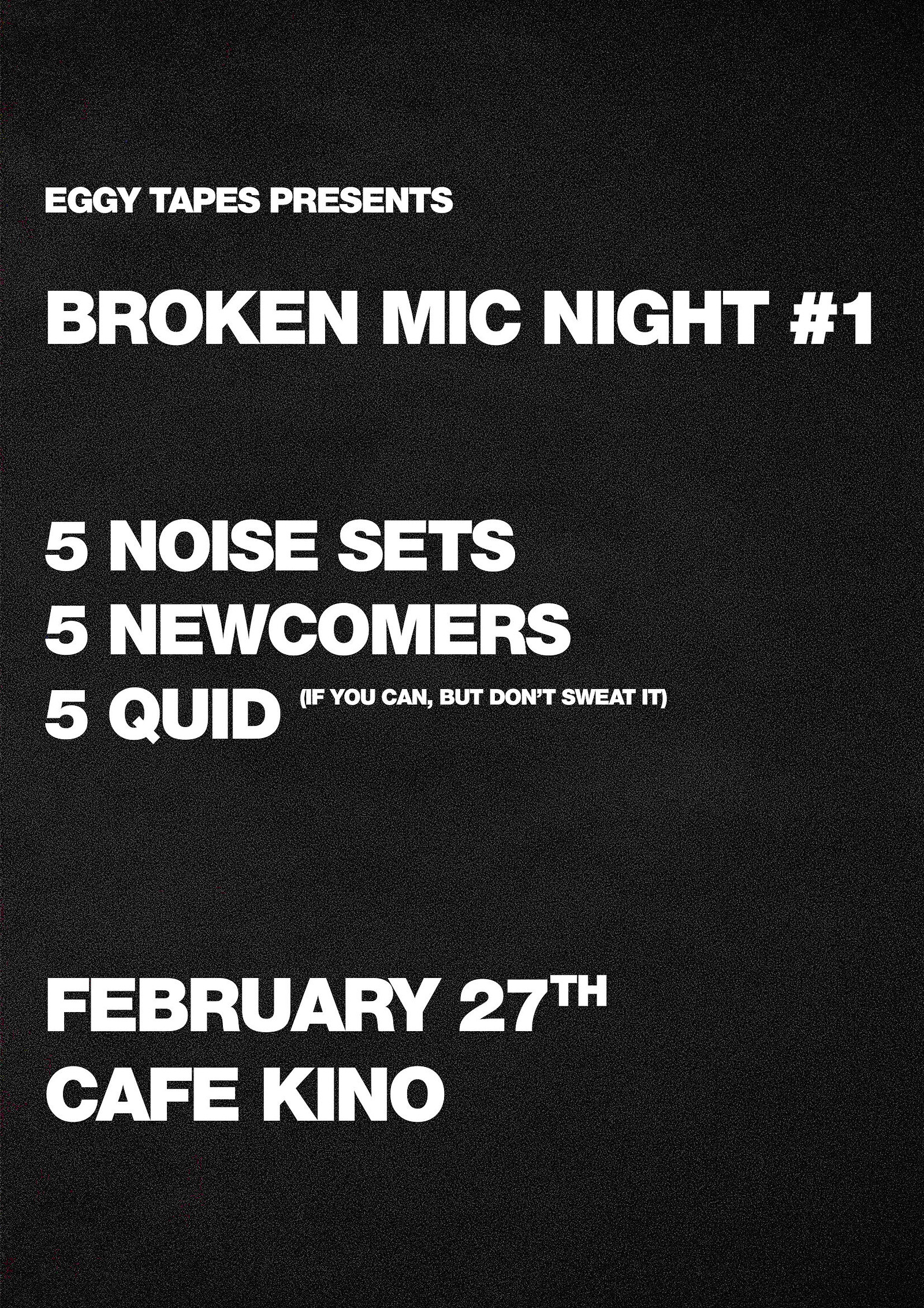 BROKEN MIC NIGHT #1 at Cafe Kino