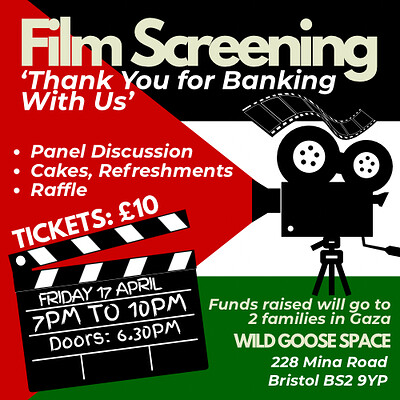 Gaza Film Fundraiser: Thank You for Banking WIth Us at Wild Goose Space