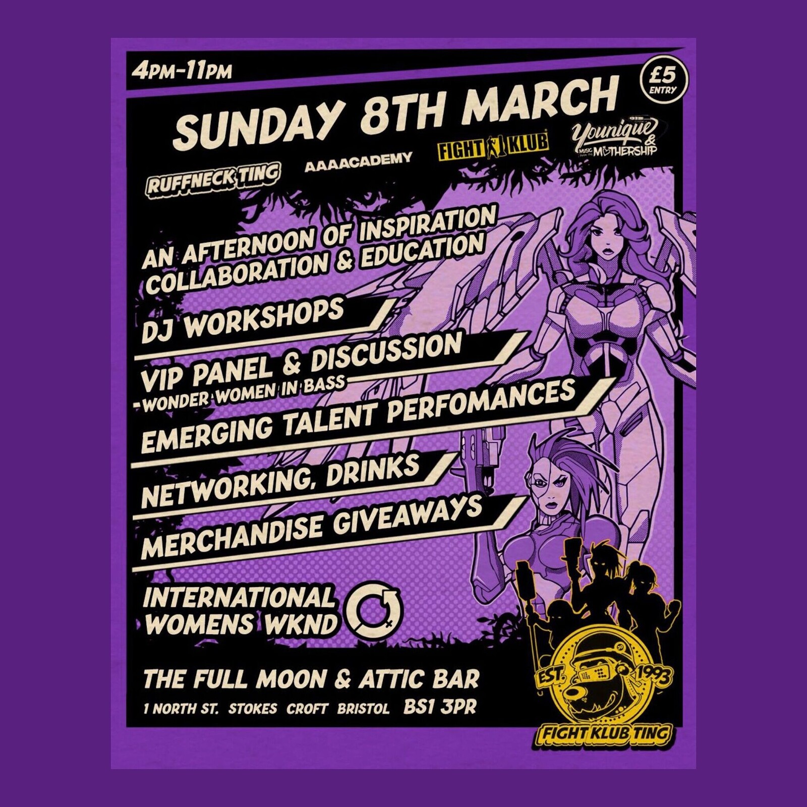 Ruffneck x AAA Academy: Women In Bass Talk & Workshops at The Full Moon & Attic Bar