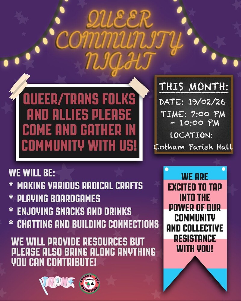 Queer Community Night at Cotham Parish Hall