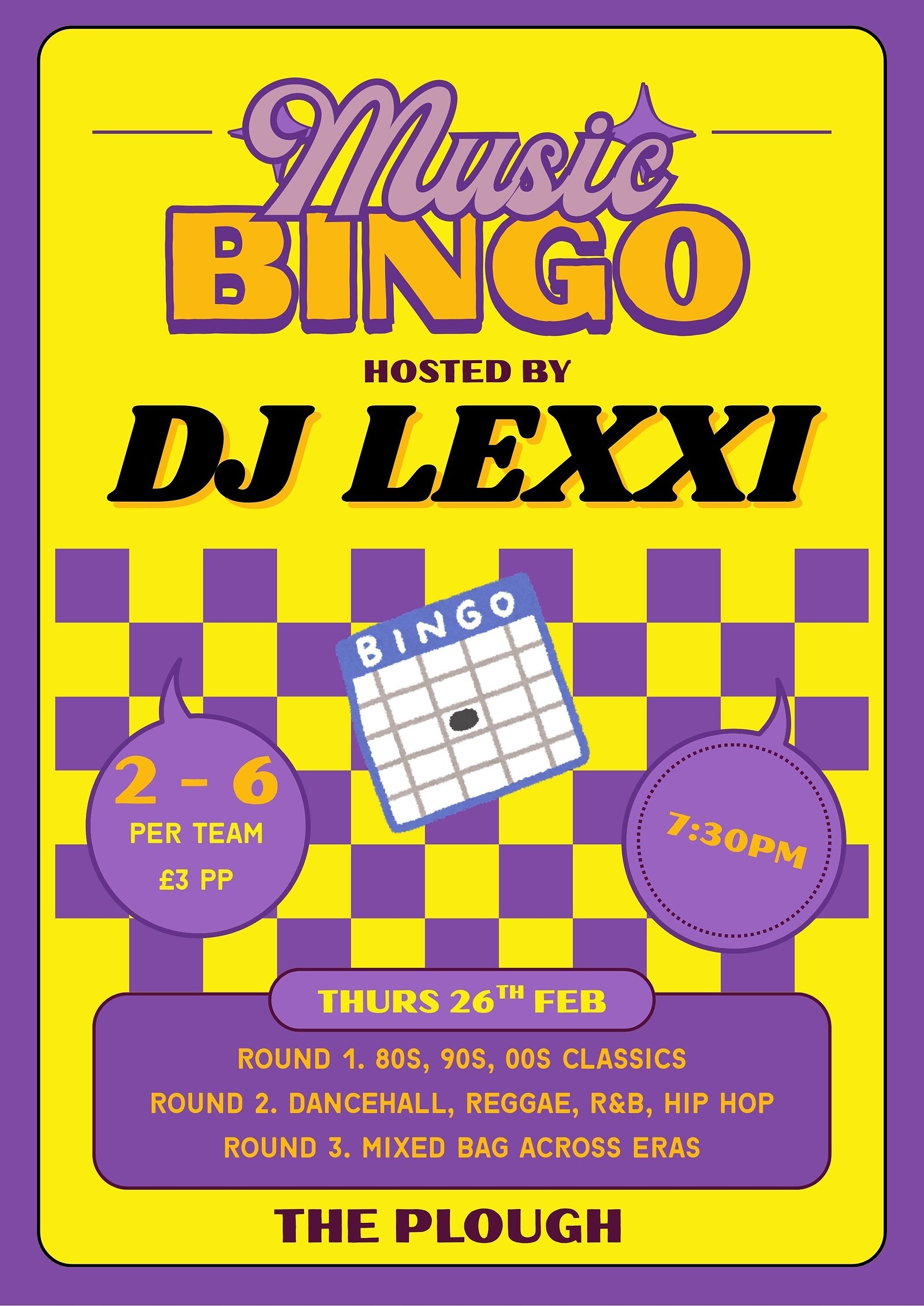 Music Bingo with DJ LEXXI at The Plough Inn
