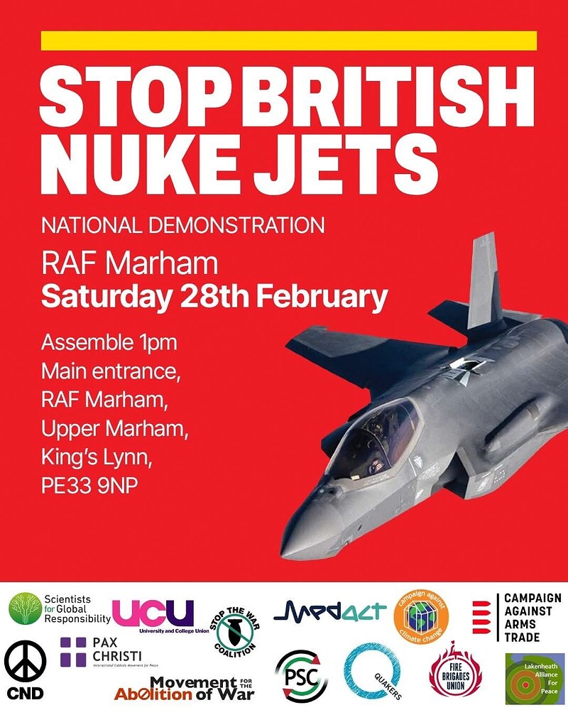 National CND Demo at RAF Marham at Weston Train Station and Anchor Road