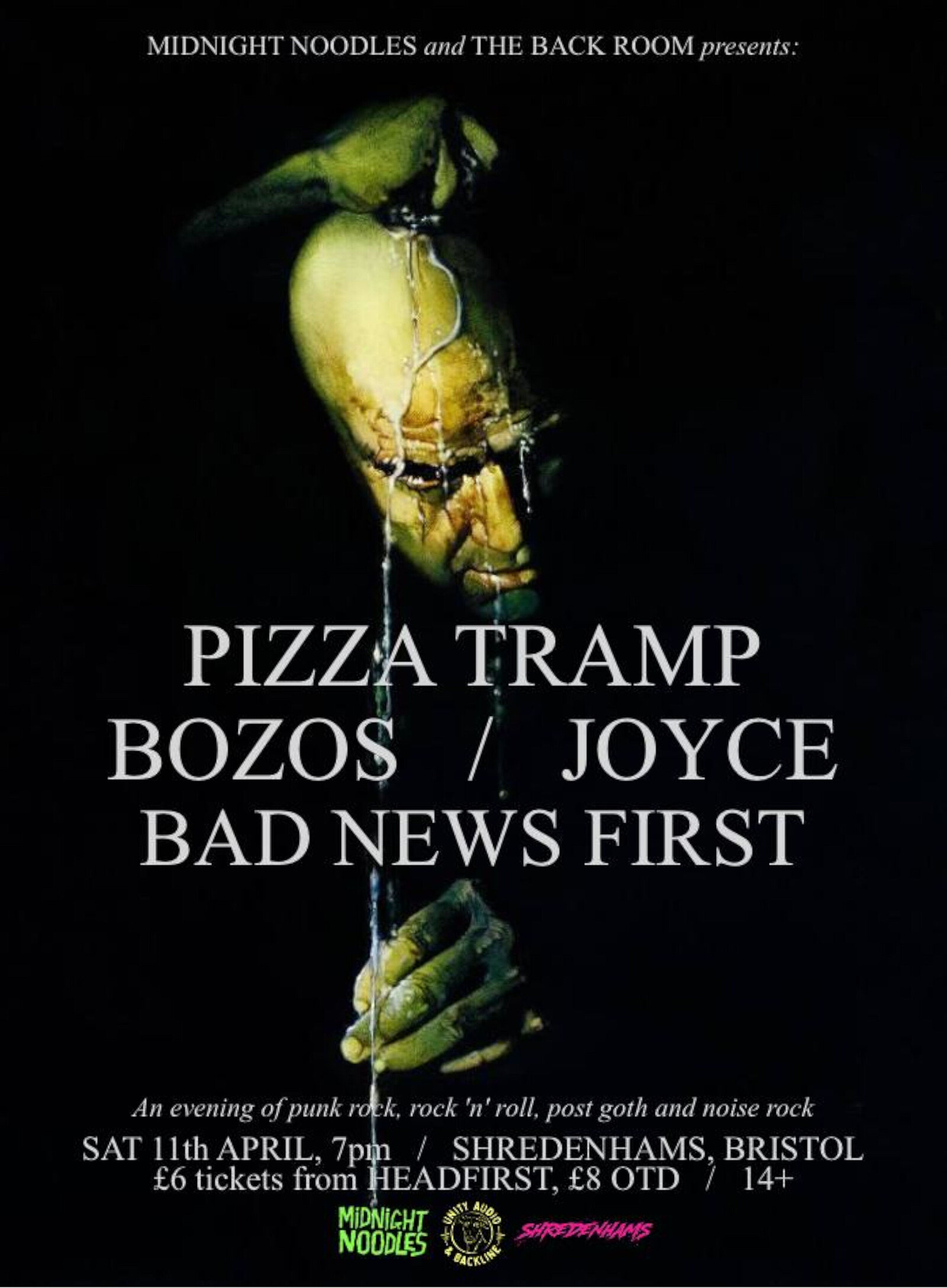 Pizzatramp + Bozos + Joyce + support @ Shredenhams at The Backroom (Shredenhams)