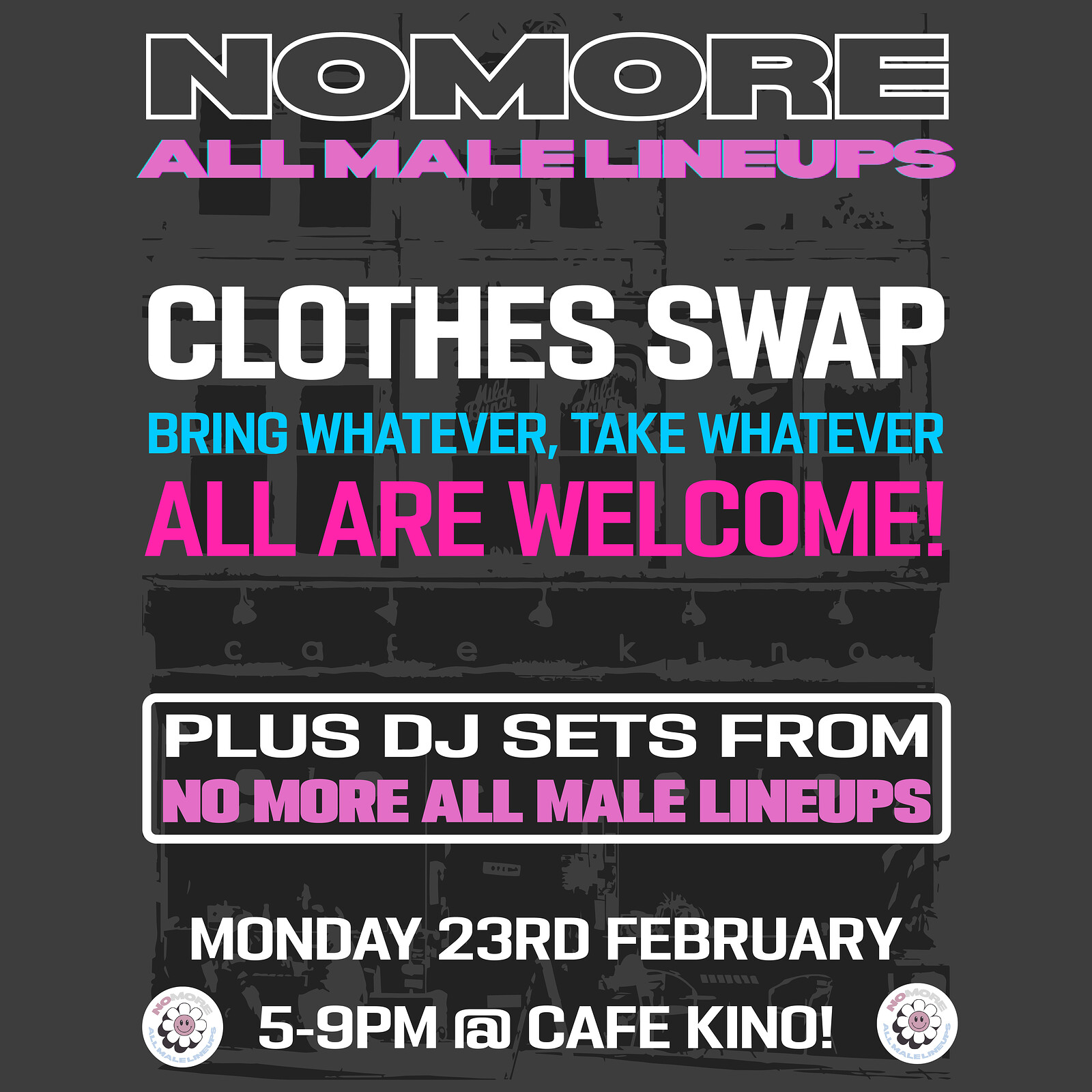 No More All Male Lineups: Clothes Swap + Community Open Decks at Cafe Kino