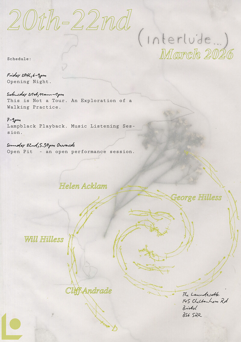 'Interlude' Open Pit - Performance, text and music exchange at The Launderette