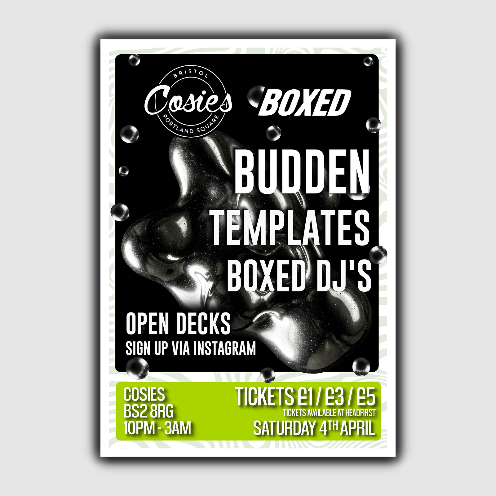 Boxed x Cosies w/ Budden & Templates + OPEN DECKS at Cosies