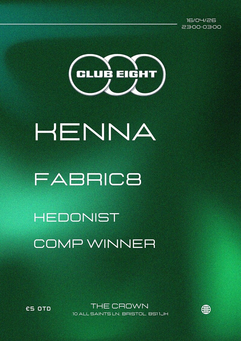 Club Eight:002 w/Kenna, Fabric8, Hedonist & More at The Crown