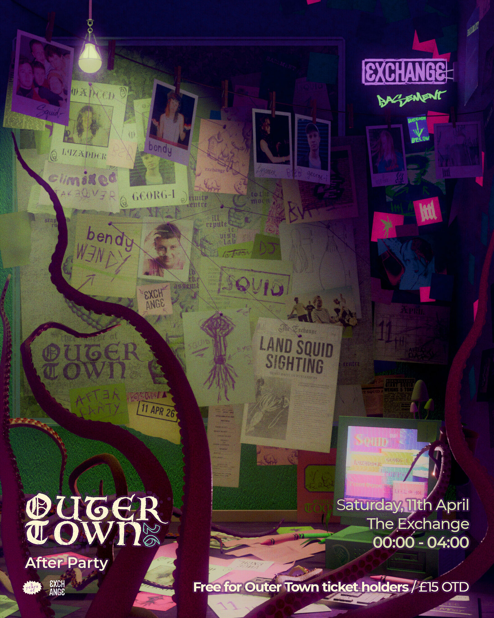 SQUID DJ + BUFFEE + BENDY WENDY + LTTL MORT + GEORG-I B2B LYZANDER at Exchange