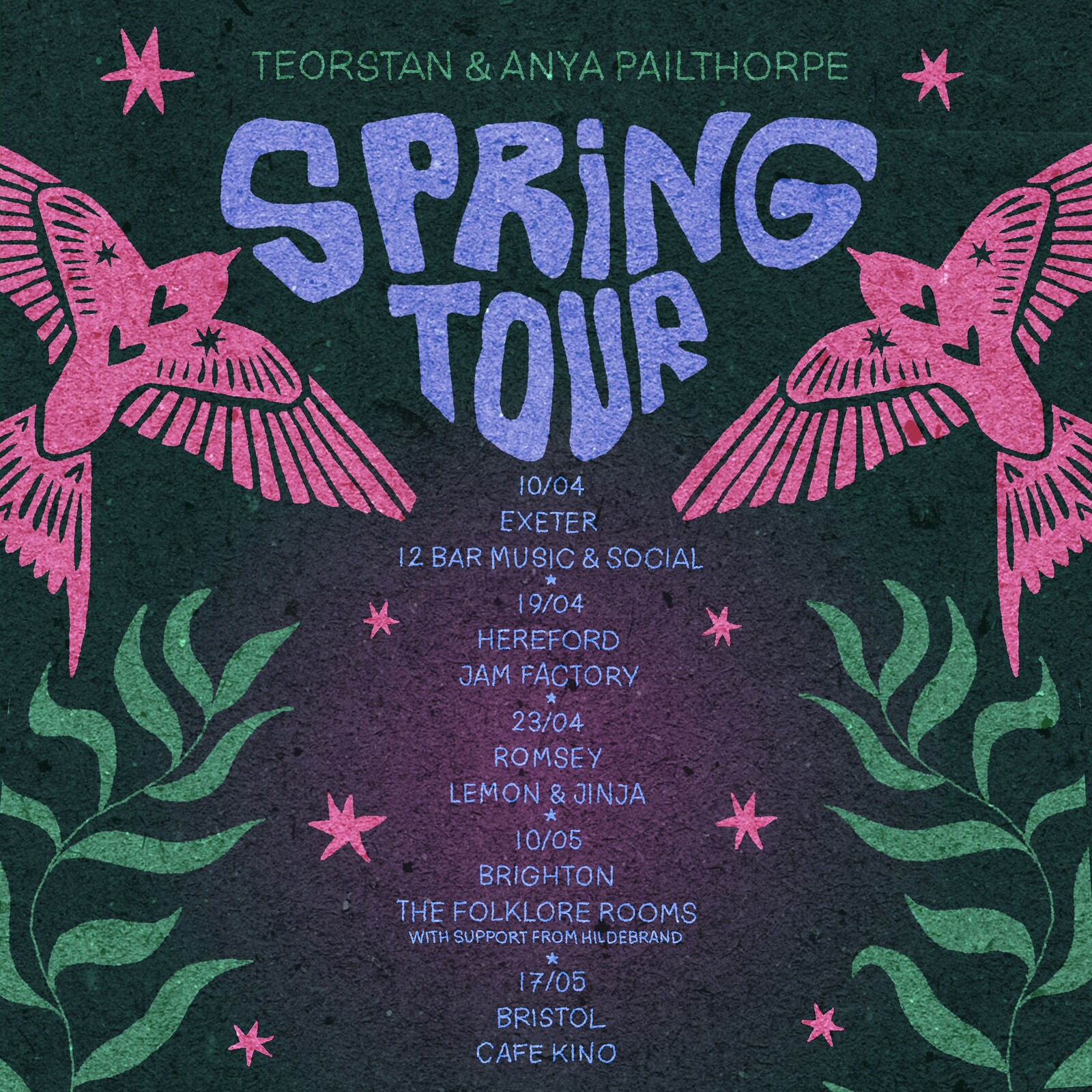 Teorstan & Anya Pailthorpe Spring Tour at Cafe Kino