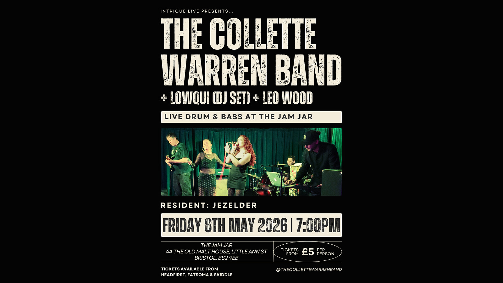 The Collette Warren Band + Lowqui  + Leo Wood at The Jam Jar