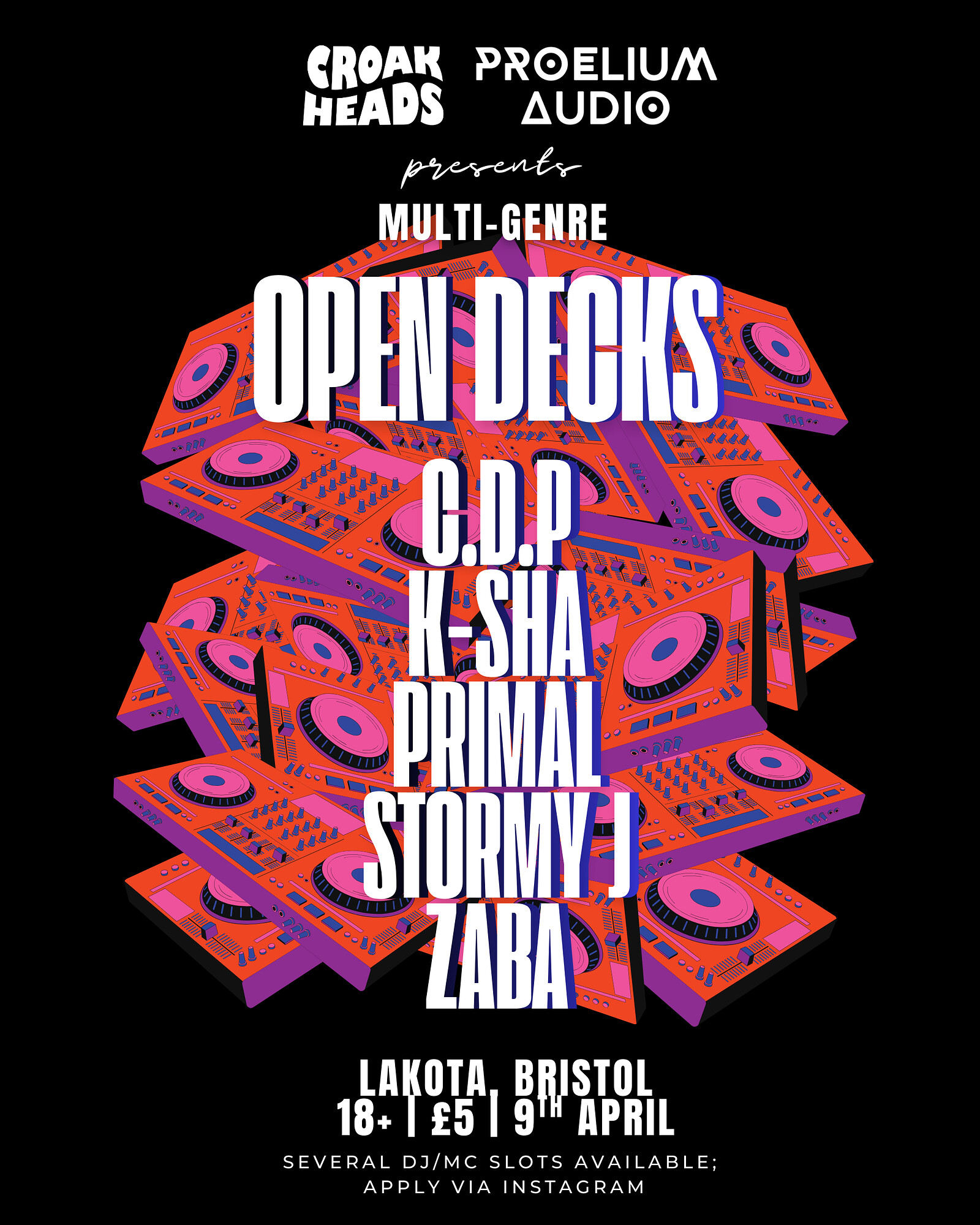 Croakheads x Proelium Audio Presents: Multi-Genre Open Decks at Lakota
