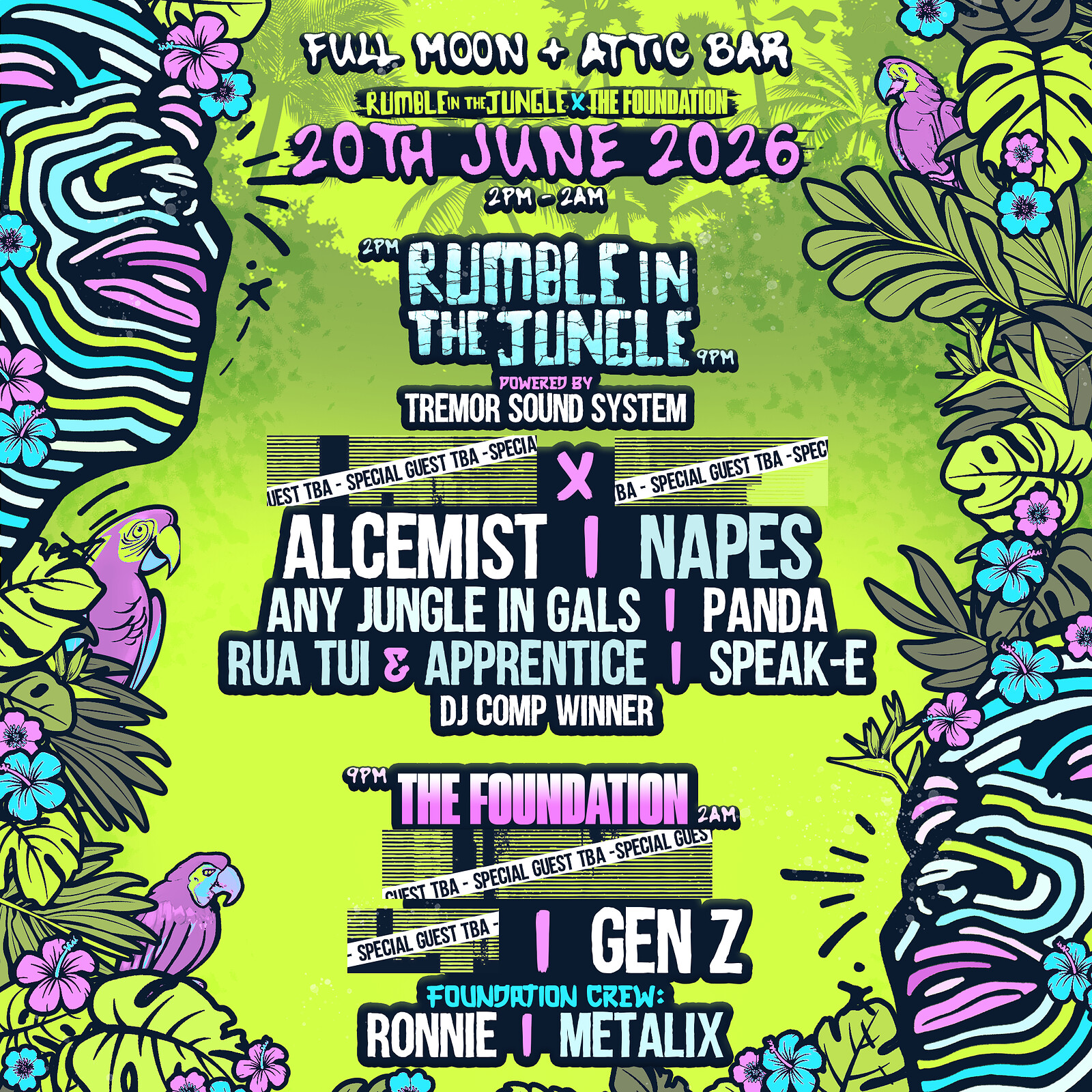 Rumble in the Jungle x The Foundation Yard Party at The Full Moon & Attic Bar