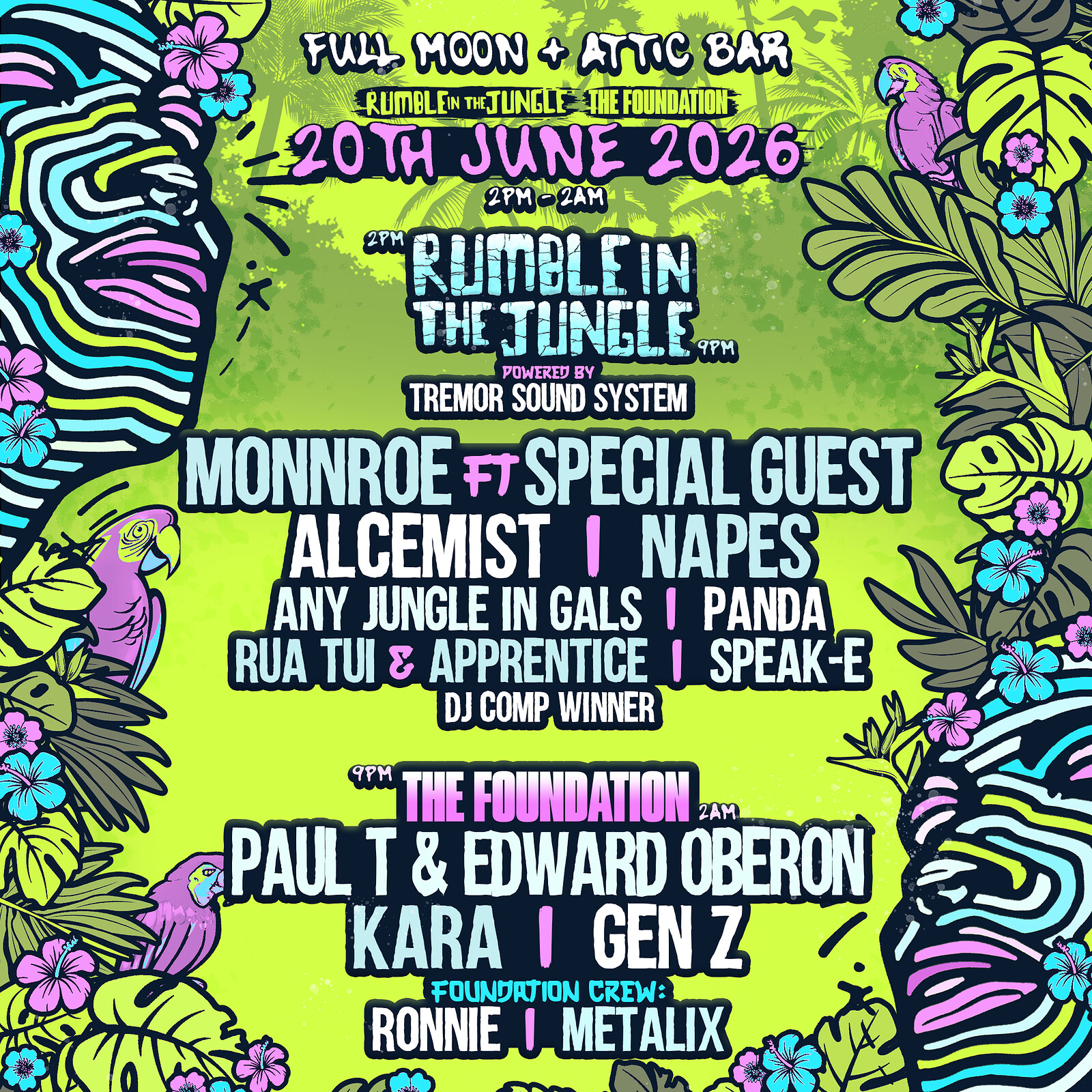 Rumble in the Jungle x The Foundation Yard Party at The Full Moon & Attic Bar