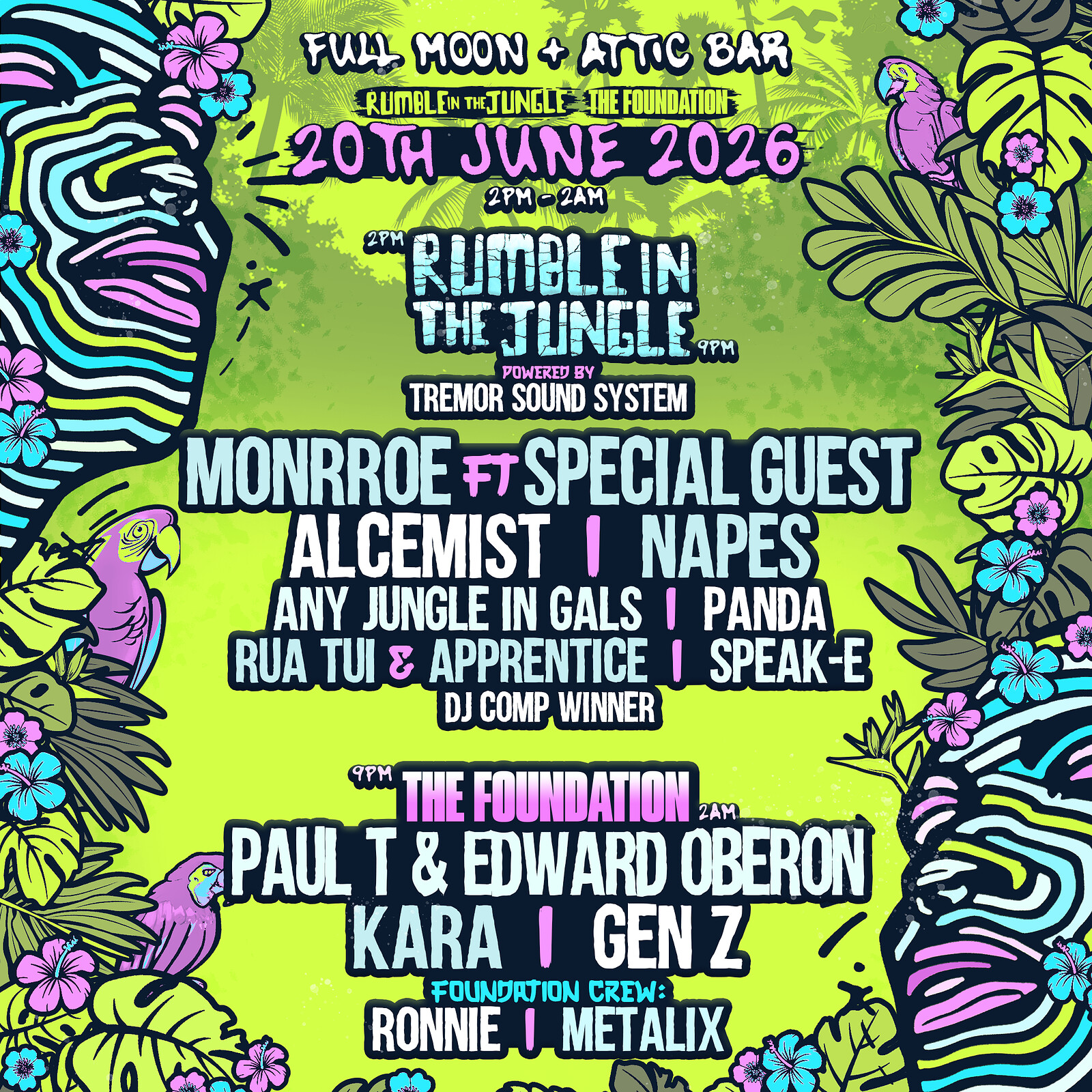 Rumble in the Jungle x The Foundation Yard Party at The Full Moon & Attic Bar
