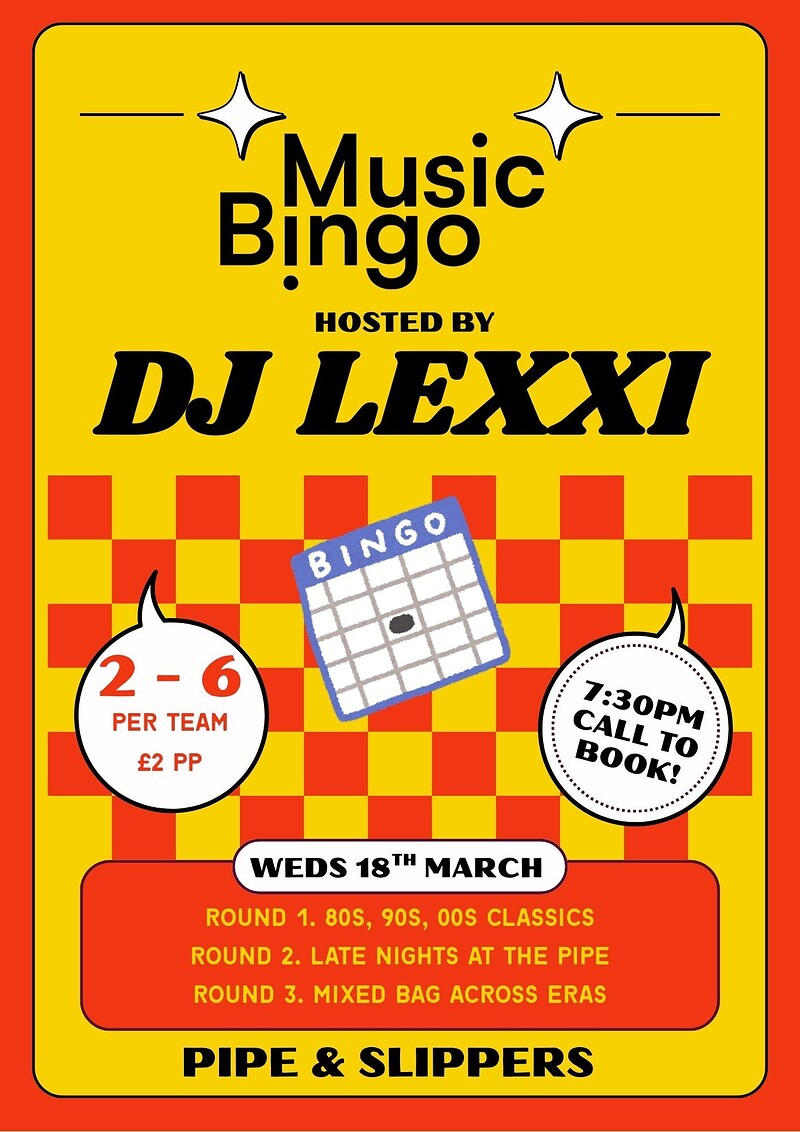 Music Bingo at The Pipe & Slippers