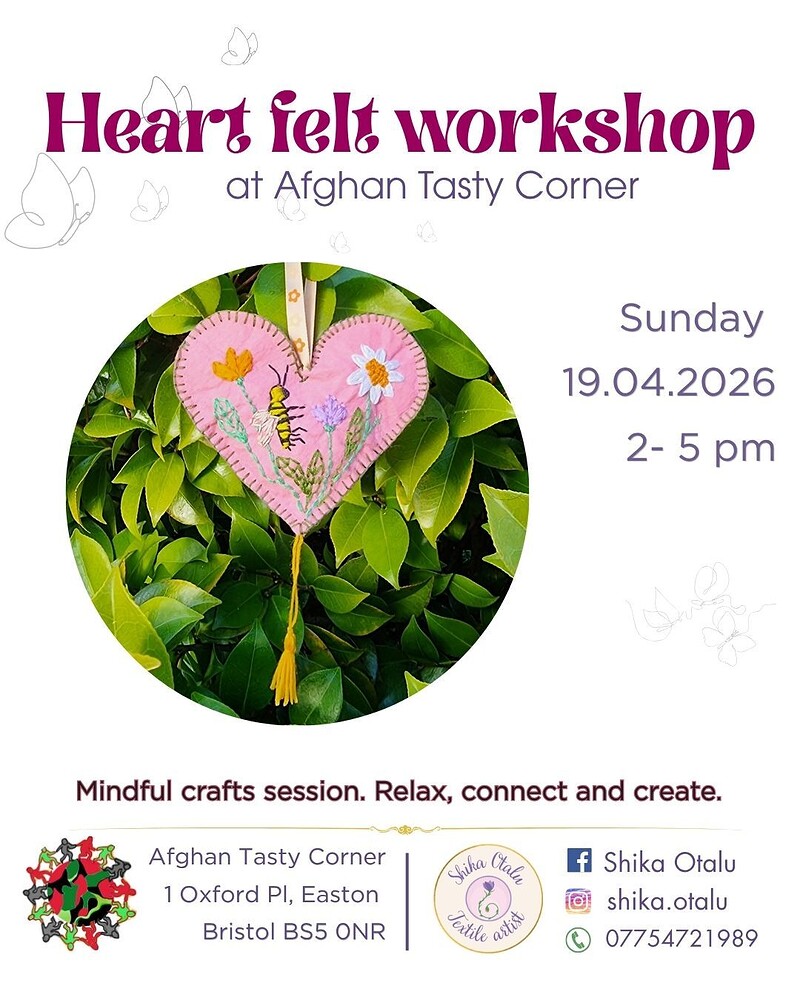 Heart ornaments workshop at Afghan Tasty Corner