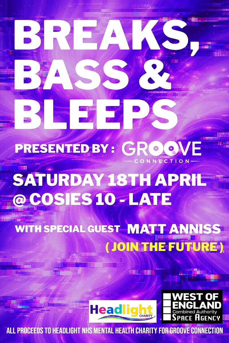 'Groove Connection' - Breaks, Bass and Bleeps at Cosies