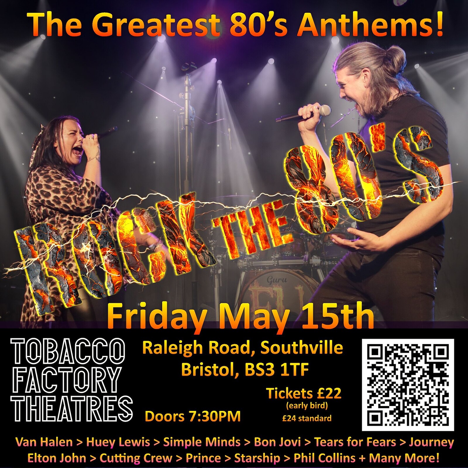 Rock the 80’s at The Tobacco Factory