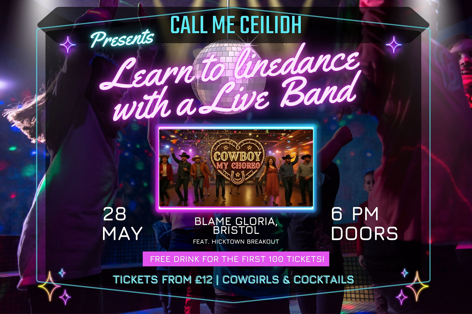 Cowboy My Choreo - Learn to Line Dance with a Band at Blame Gloria