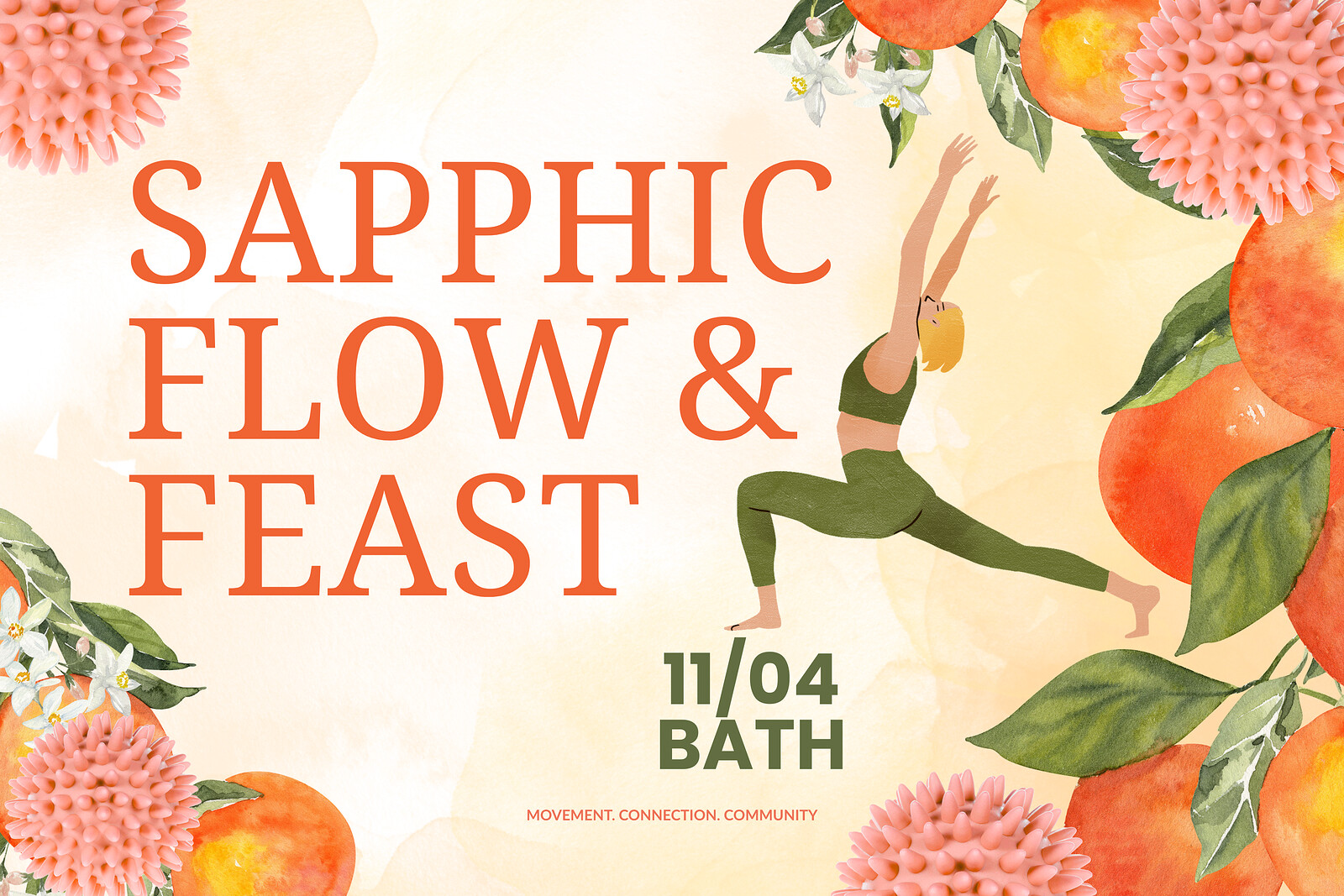 Sapphic Flow & Feast at The Barre Fitness Studio, 1 Palace Yard Mews, Bath BA2 1NH