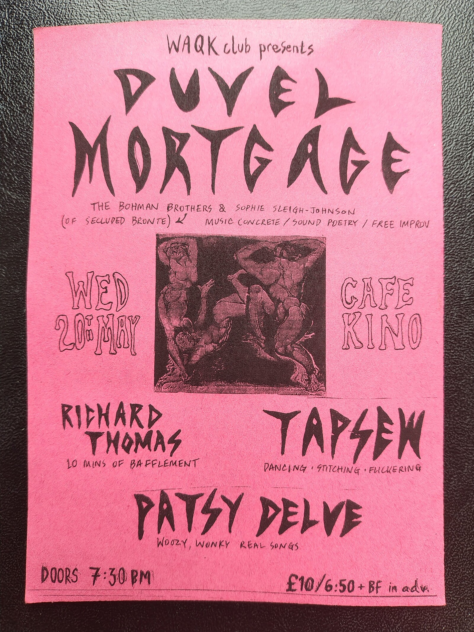 Duvel Mortgage + Richard Thomas + Tapsew + Patsy Delve at Cafe Kino