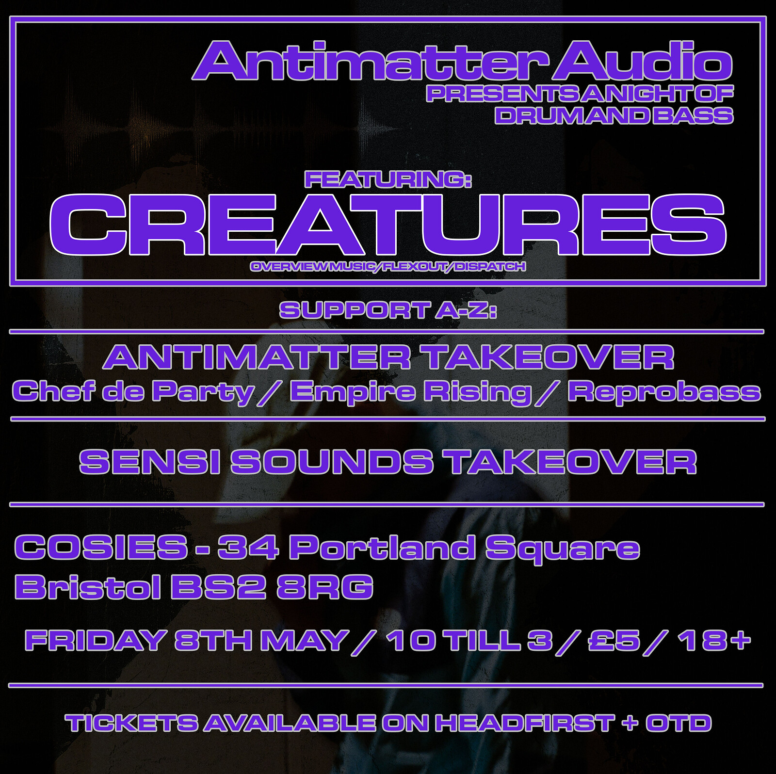 Antimatter Audio Presents: CREATURES at Cosies