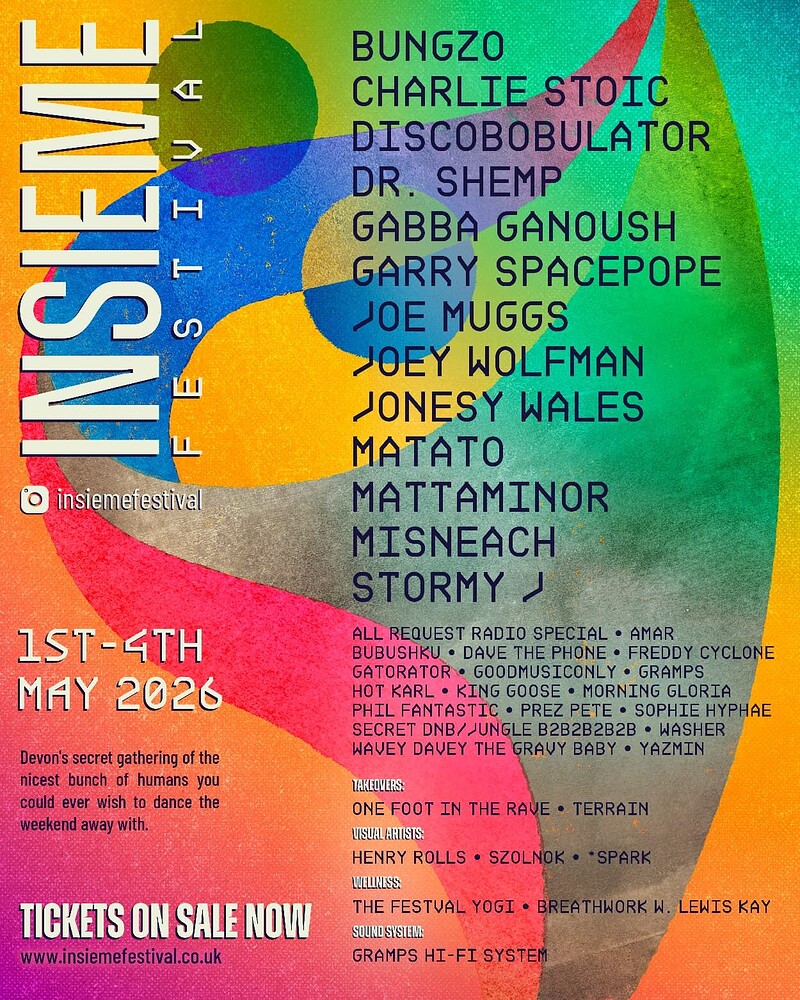 Insieme festival 1st-4th May at Secret Devon location