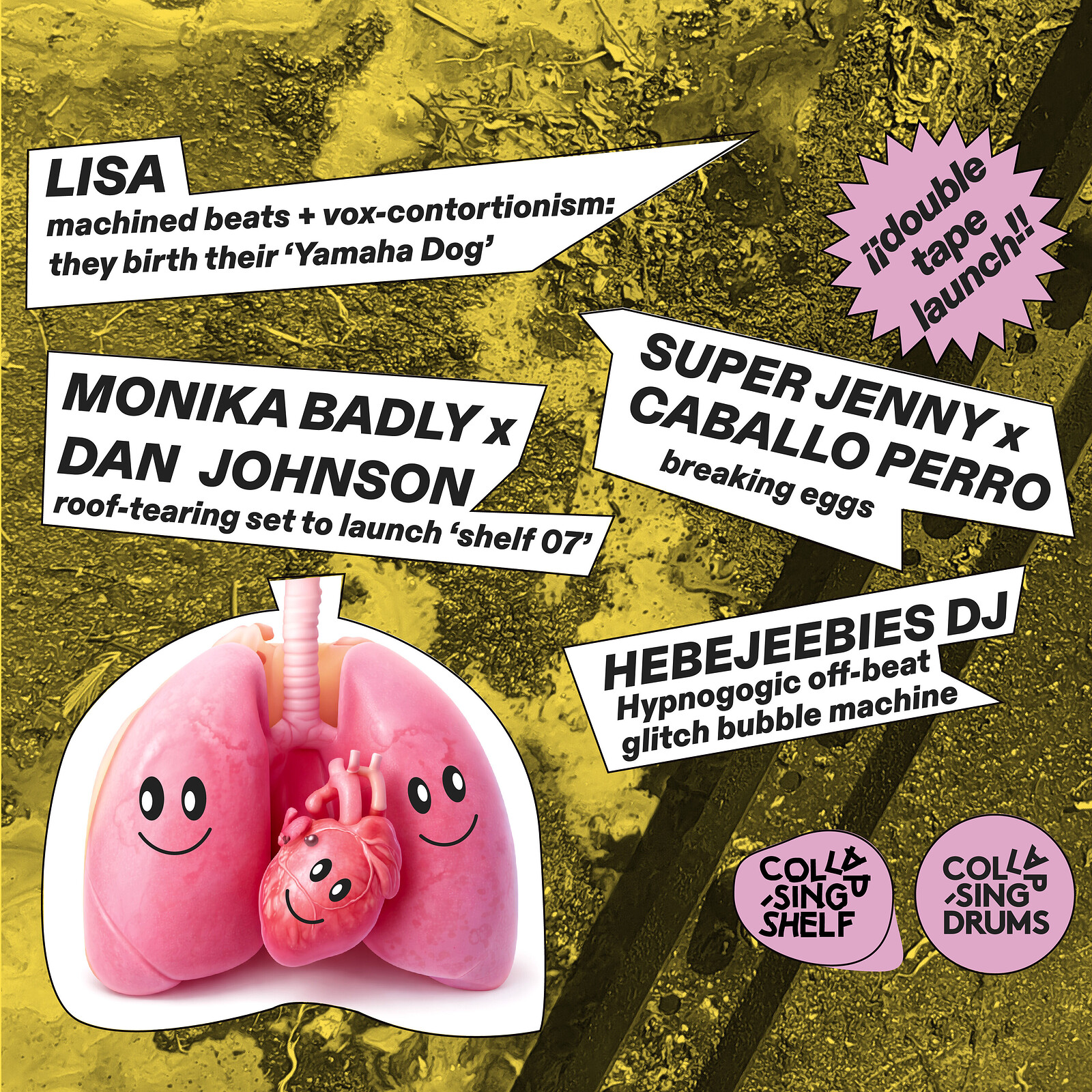 LISA / MONIKA BADLY x DAN JOHNSON / SUPER JENNY x CP / HEBEJEEBIES at Cafe Kino