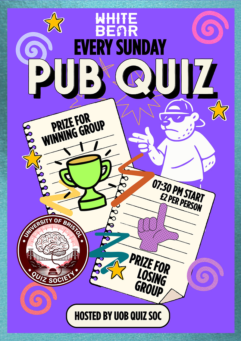 Sunday Pub Quiz at The White Bear at The White Bear