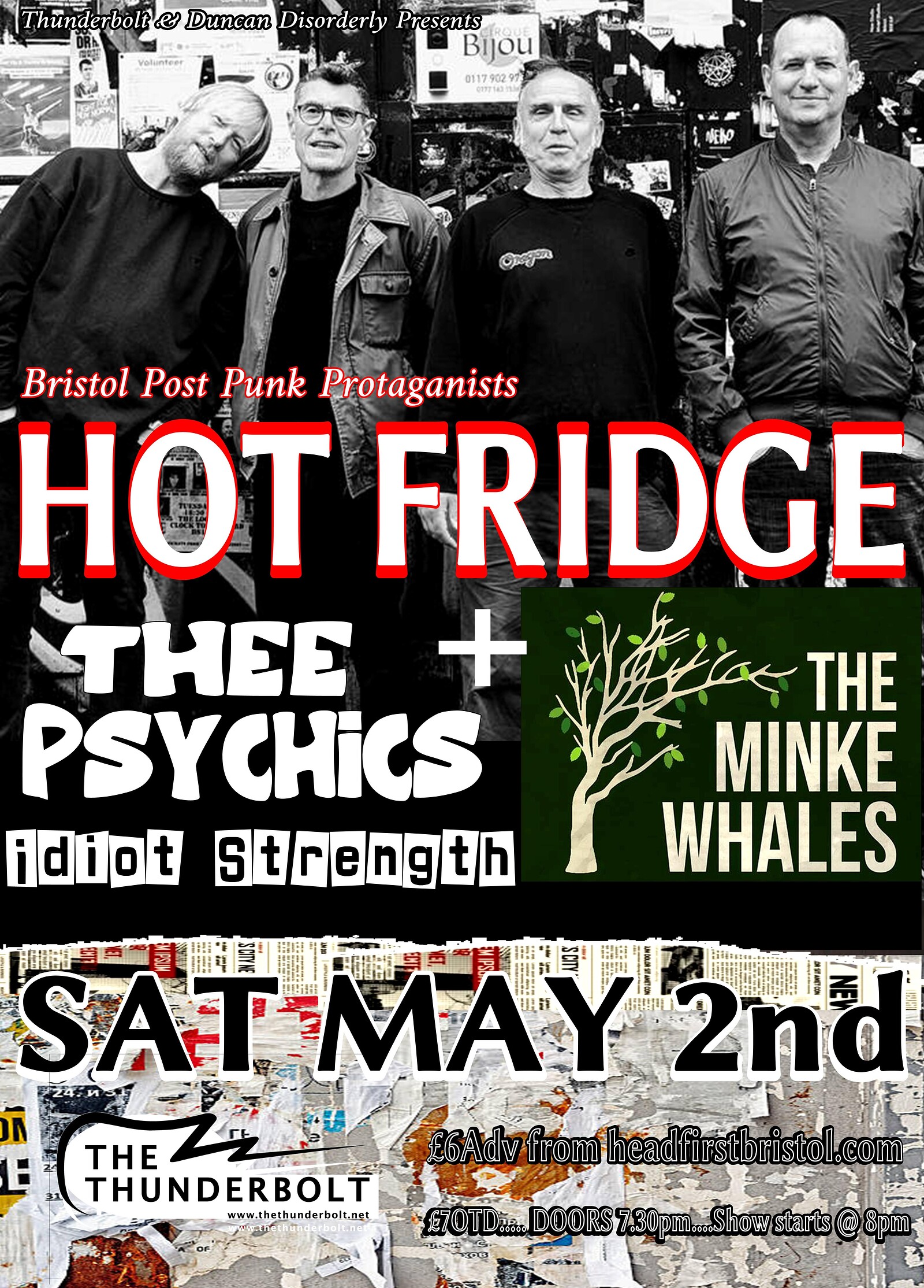 HOT FRIDGE + Thee Psychics + The Minke Whales + Idiot Dog at The Thunderbolt