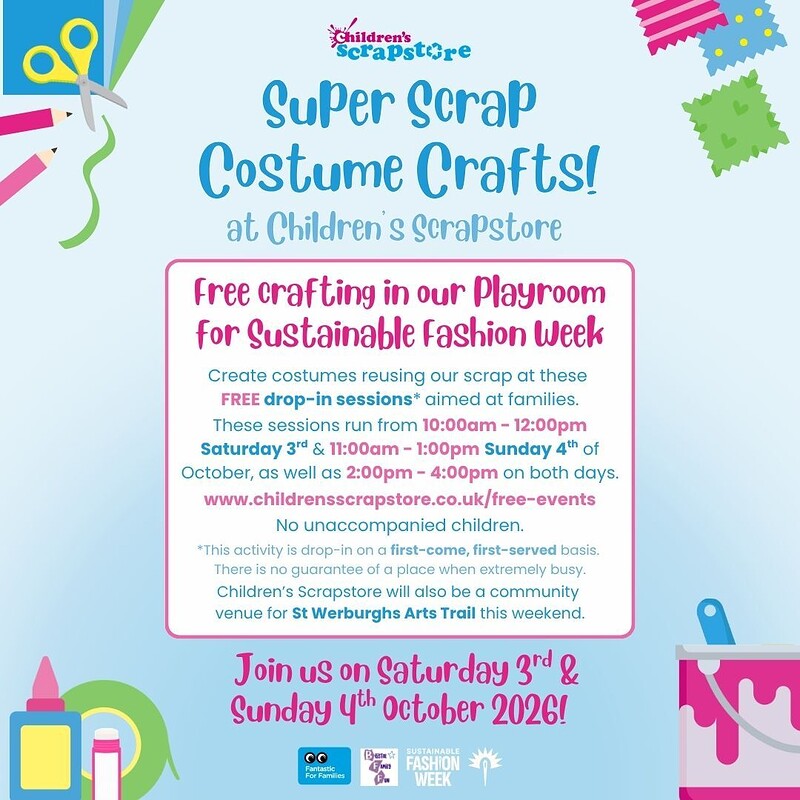 Super Scrap Costume Crafts Saturday Morning October 2026 at Children's Scrapstore