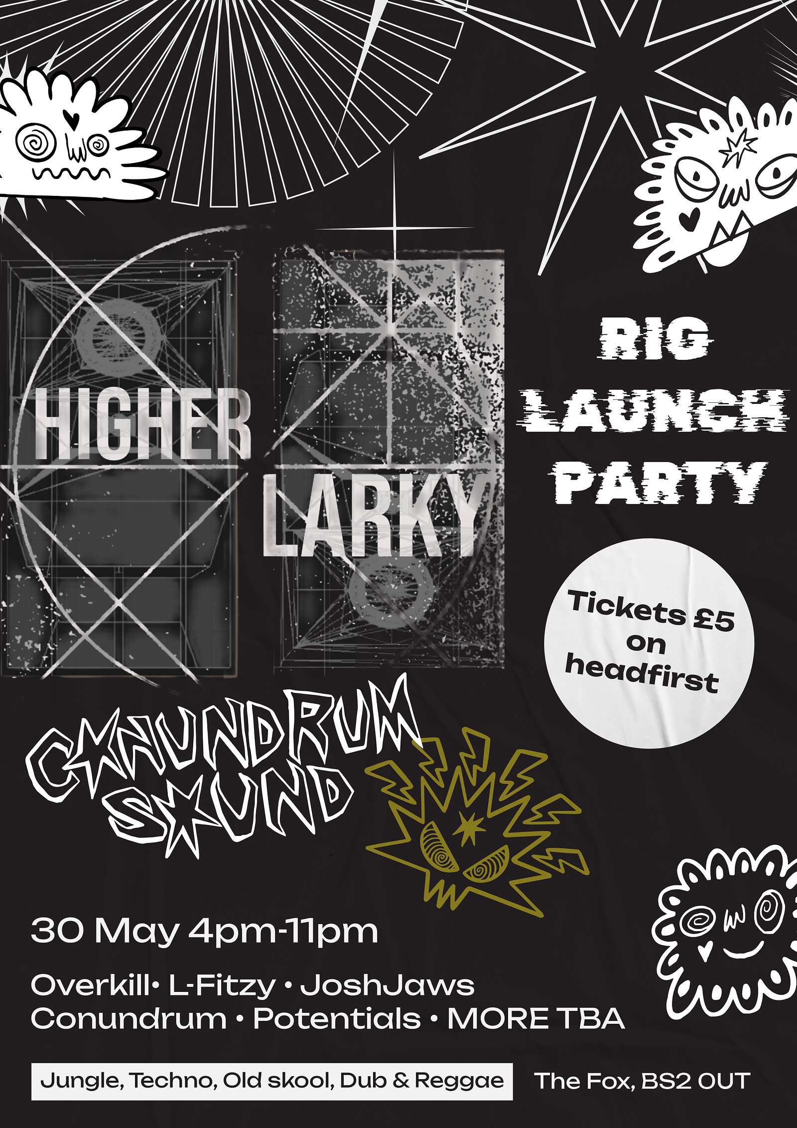 Higherlarky & Conundrum Launch Party at The Fox pub BS2 0UT