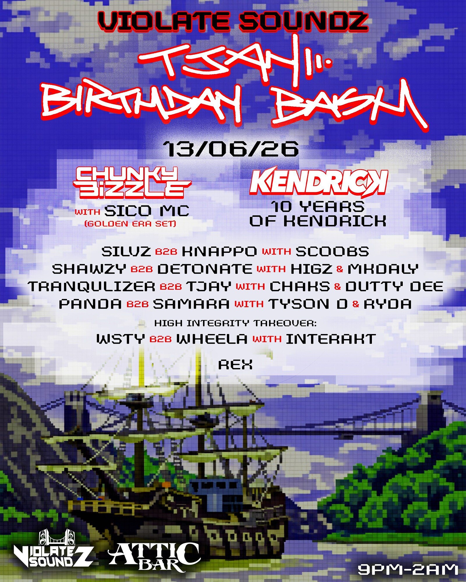Violate Soundz: Tjay's Birthday Bash at The Full Moon & Attic Bar
