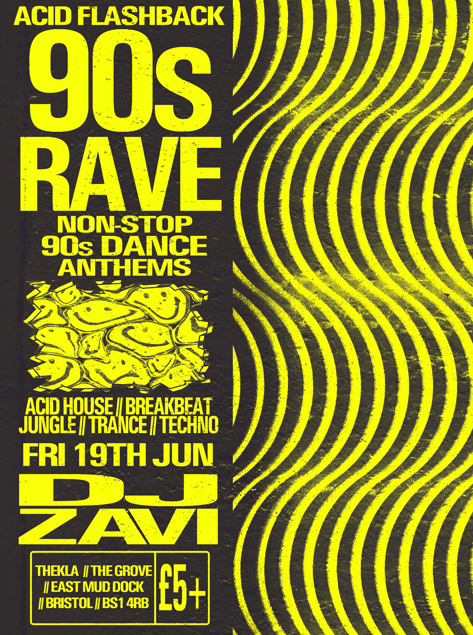 90s Rave - Acid House, Breakbeat, Jungle, Trance + More at Thekla