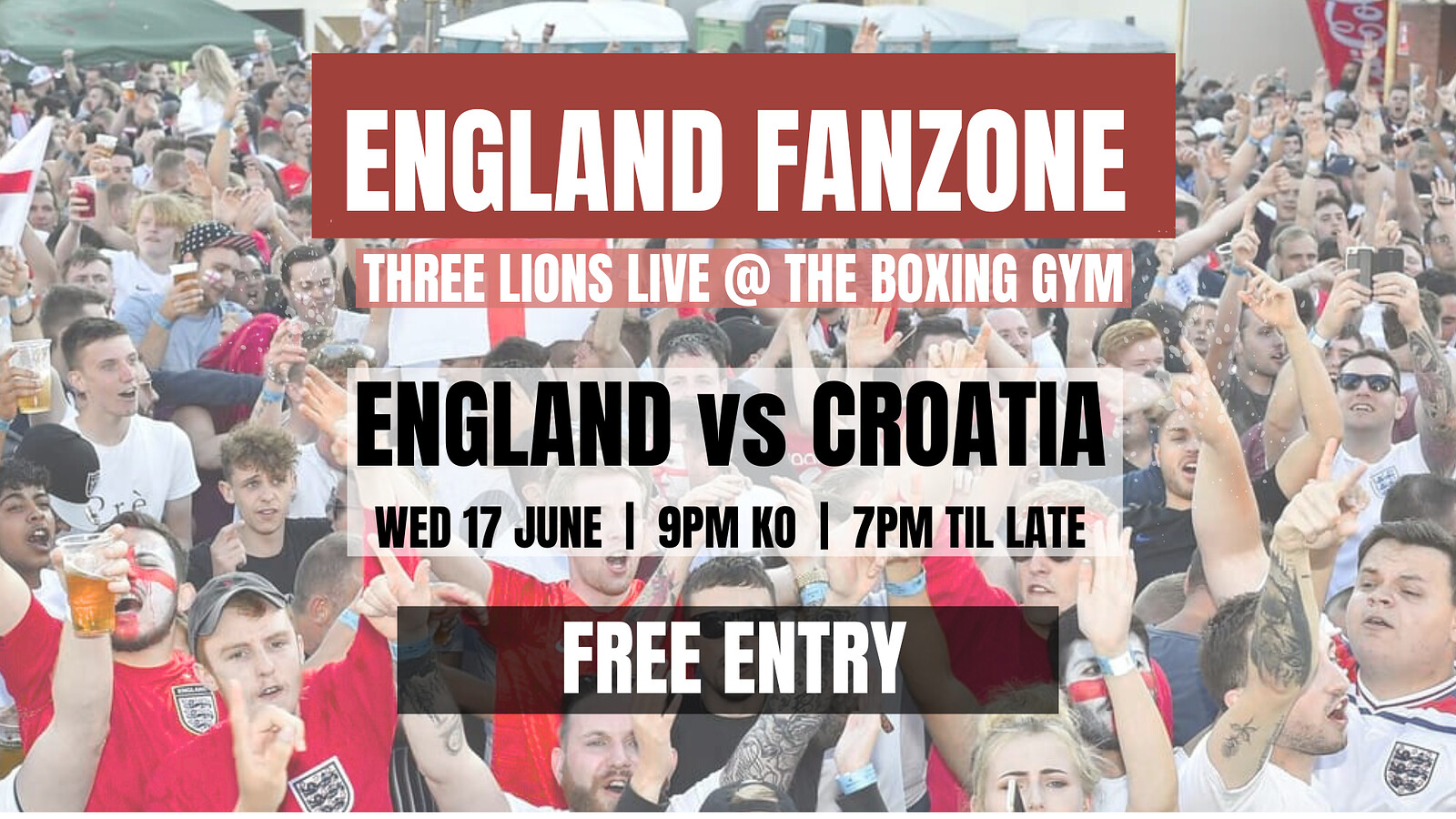 3 Lions - England vs Croatia at The Boxing Gym