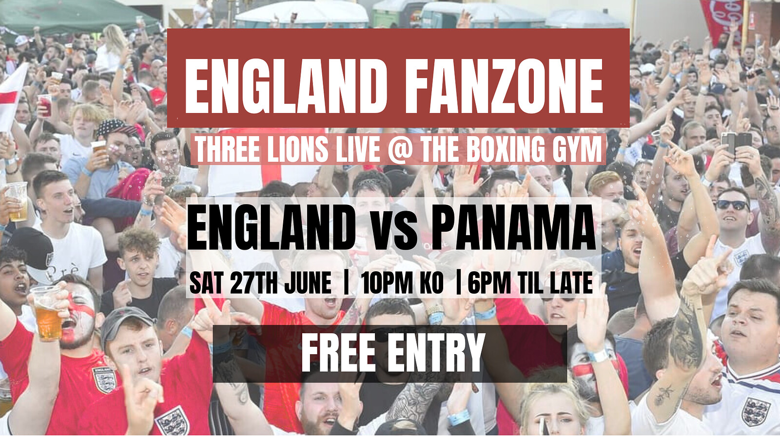 England vs Panama - 3 Lions at The Boxing Gym