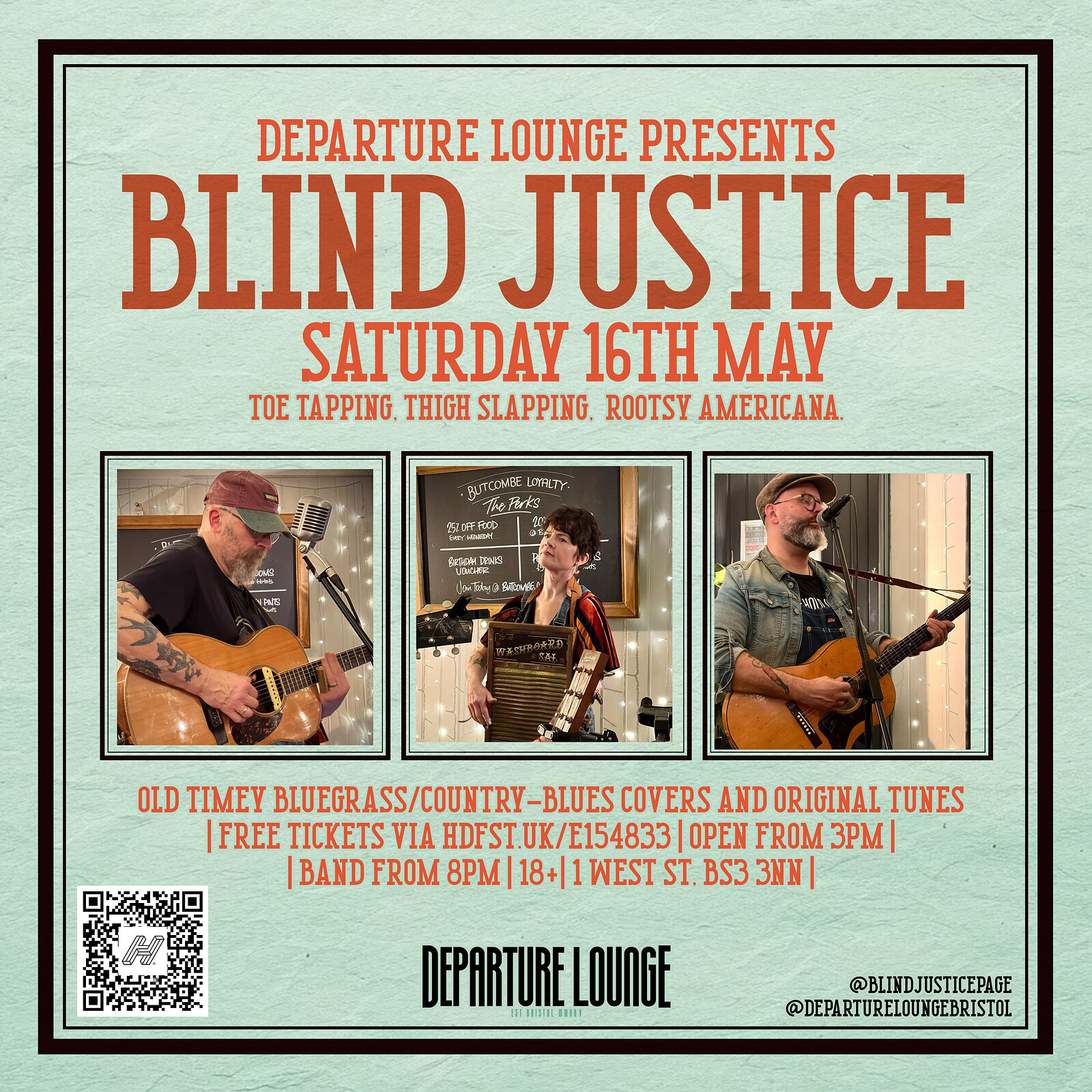 Blind Justice at Departure Lounge