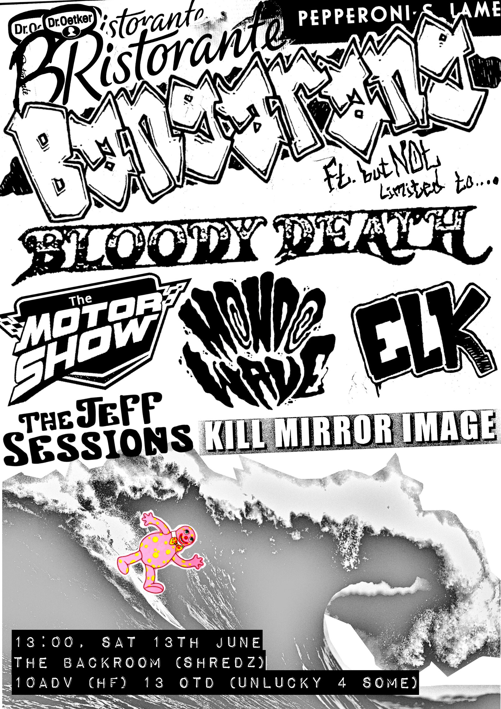 Bloody Death / The Motor Show / Mondo Wave / KMI + MORE at The Backroom (Shredenhams)