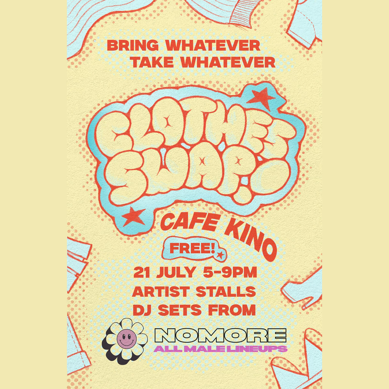 No More All Male Lineups: GNC Clothes Swap + Community Open Decks at Cafe Kino